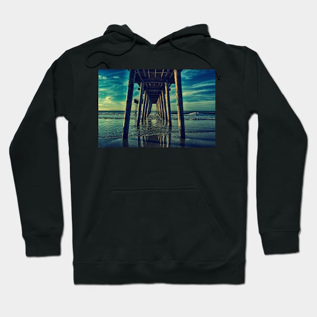 Dawn Breaks Under The Pier Hoodie by JimDeFazioPhotography